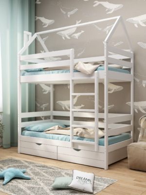 Двухъярусная кровать-домик Dreams Classic+ белая