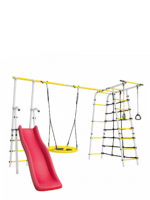 Детский спортивный комплекс для дачи ROMANA Богатырь Плюс - 2 (белый желтый)
