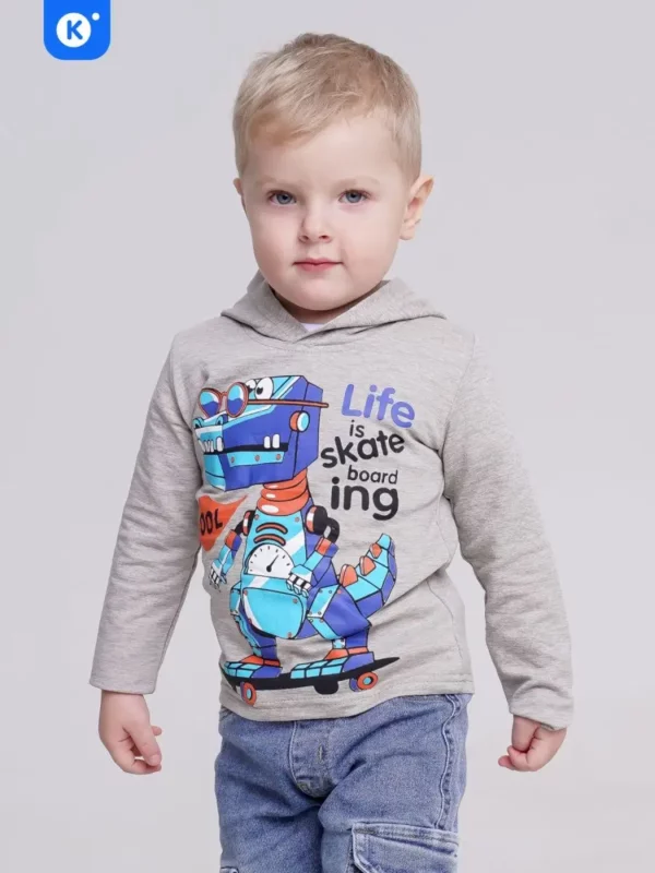 Худи для мальчика Kinderie Dino grey